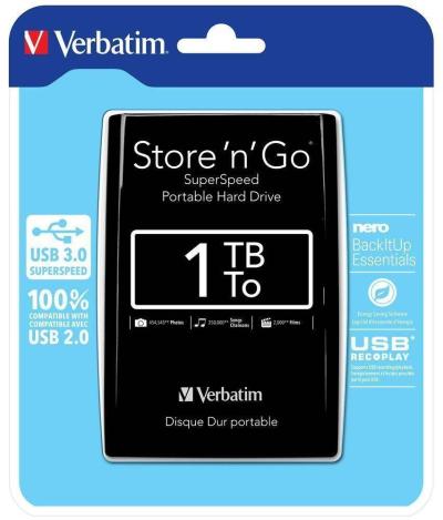 Verbatim 53023 HDD 1TB 3.0, Crni