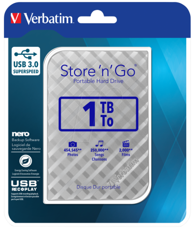 Verbatim HDD 1TB 3.0 Siv Kocka (53197), Siva