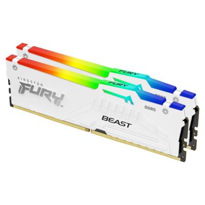 Kingston KF556C40BWAK2-64 RAM memorija DDR5 64GB (2x32GB) 5600MHz CL40 DIMM FURY Beast White RGB XMP, White