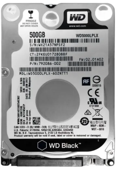 WD WD5000LPLX Interni HDD 2.5" 500GB 7200RPM 32MB SATA3