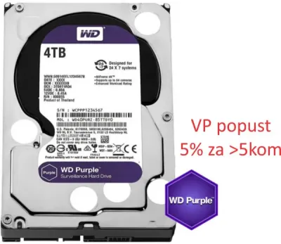Western Digital WD43PURZ HDD 3.5 4TB 24/7 5400RPM 256MB SATA3, Purple