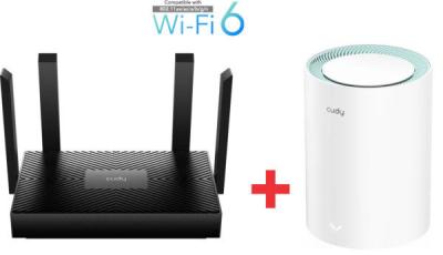 Cudy Cudy SET WR1500 AX1500 Ruter M1500 1-pack AX1500 Dual Band 2.4+5Ghz MESH