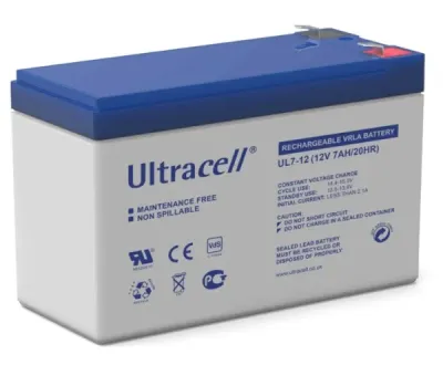 ULTRACELL UL7-12 Akumulator 12 V 7Ah Klema F1 4.8 mm 151x65x99 mm