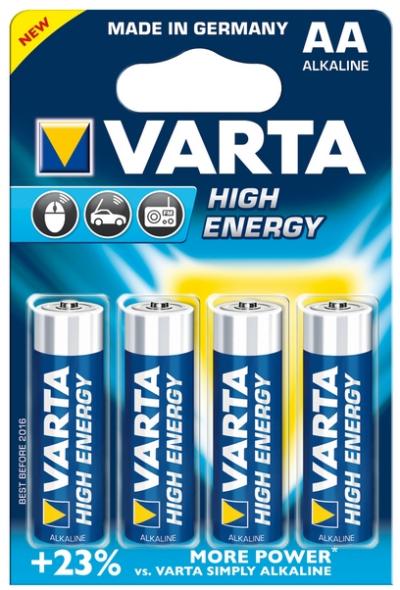 Varta LR6 High Energy AA Battery, non-rechargeable 1/4