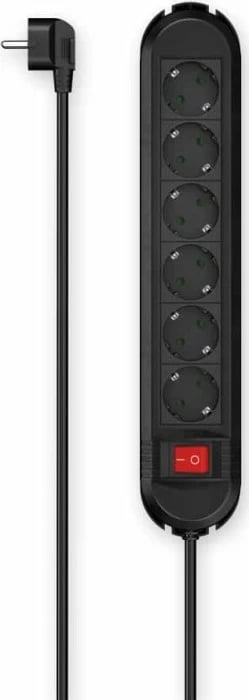 Extension Cord with 6 Sockets and Switch Hama 3m Black