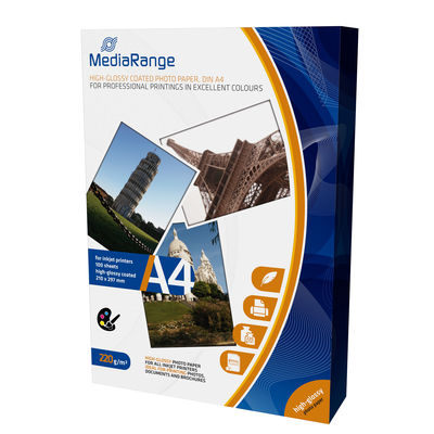 MediaRange MRINK103 фотобумага A4, 100g, 220g, глянцевая