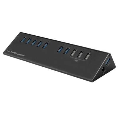 LC-Power 2B-10 USB Hub 7+3 Port 3.0 Alu 2B-10 crni