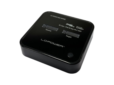 LC-Power Doking stanica NVME M.2 SSD USB-C port 2x SSD-a brzina prenosa do 10 Gb/s, Crna