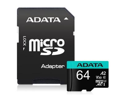 A-DATA AUSDX64GUI3V30SA2-RA1 Memorijska kartica UHS-I U3 MicroSDXC 64GB V30S class 10 + adapter