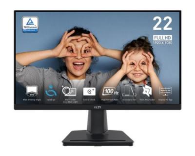 MSI PRO MP225 Monitor 22" Flat FHD IPS 100 Hz 1 ms HDMI VGA Tamnosivi, Tamnosivi
