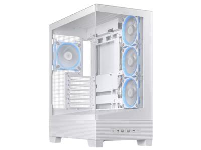 ASUS A31 Plus TG computer case, mid-tower ATX, 4x ARGB 120mm fans, white