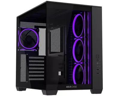Asus A32 Plus TG ARGB Micro-ATX case, black
