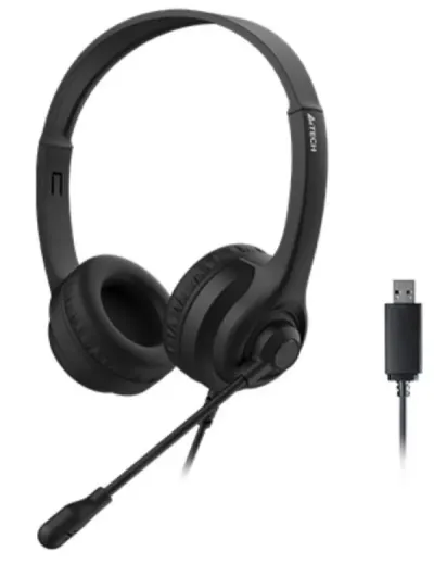 A4TECH A4-HU-8 Slušalice sa mikrofonom 40mm/32ohm USB, Crne