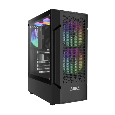 Gamdias Aura GC7 Kućište Mid-Tower Kaljeno staklo, Crno