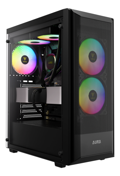 Gamdias Aura GC6 Elite Gaming kućište Midi Tower Bez napajanja ARGB, Crno