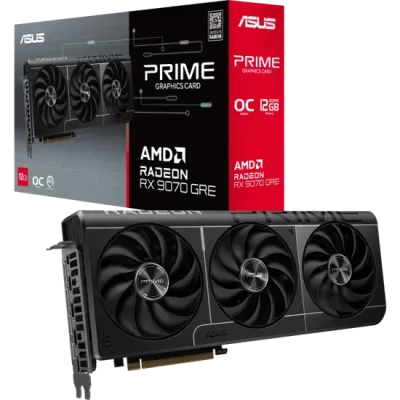 Asus PRIME RX 9070 GRE graphics card, 12GB GDDR6, OC, black