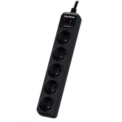 CyberPower B0520SC0 Produžni kabl sa prenaponskom zaštitom petostruki, Crni