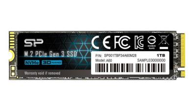 Silicon Power SP001TBP34A60M28 SSD 1TB M.2 NVMe, Crna