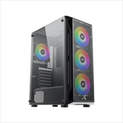 XIGMATEK ATKS Mid-Tower Gaming computer case, Ks, black, V/Tg Metallic Mesh Fp, 4Ks120Mm, Ks24F fixed RGB, En46621