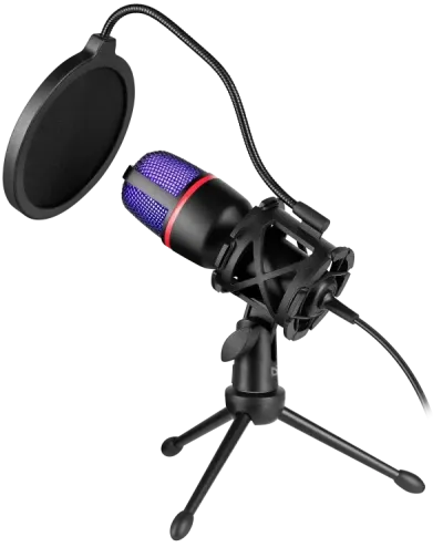 Игровой стрим микрофон Defender Forte GMC 300 3.5mm 1.5m кабель фиолетовый