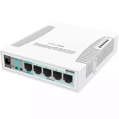 MikroTik RB260GS/CSS106-5G-1S Switch Upravljivi 5xGigabit 1xGiga SFP MAC Filter