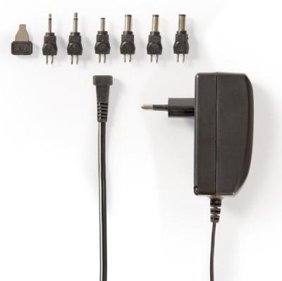 Nedis ACPA003 universal power adapter, 24W, 9-24V DC, 1.0-1.5A, 1.80m, 6 connectors, black