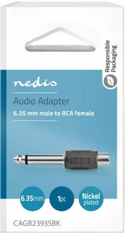 Nedis CAGB23935BK Audio Adapter 6.35mm RCA ženski
