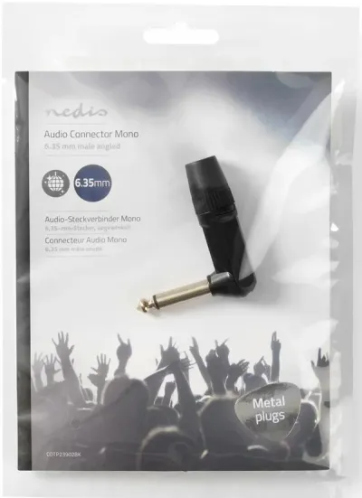 Nedis COTP23902BK 6.35 mm angled male connector