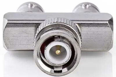 Nedis CVGP01946ME BNC adapter, BNC male 2x BNC female, silver