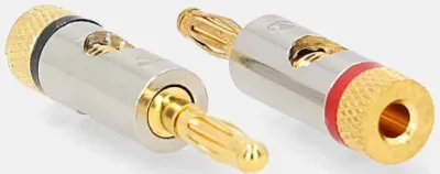Nedis CATB26900GD straight male banana connector, 2 pieces