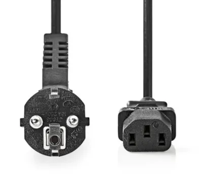 Nedis CEGL10000BK30 Kabl za napajanje sa uzemljenjem (IEC-320-C13) Ugaoni 3m