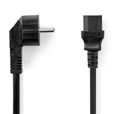 Nedis CEGL10015BK30 Naponski kabl sa uzemljenjem (IEC-320-C13) PC-186 Ugaoni 3m, Crni
