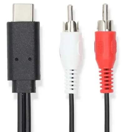 Nedis CCGL64240BK10 Kabl USB-C na 2x RCA muški 1m