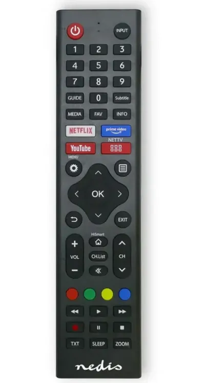 Nedis TVRC45HIBK Univerzalni daljinski upravljač za Hisense Amazon Prime/Disney+/Netflix/ Rakuten