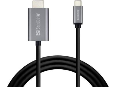 Sandberg USB C - HDMI Kabl 4K 2m, Crni