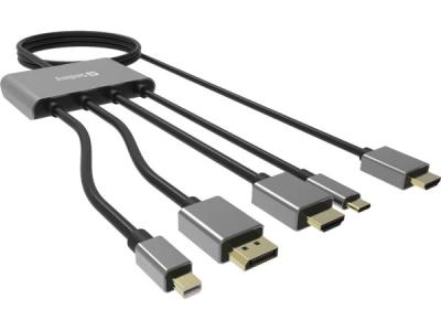 Sandberg 509-21 Kabl-display HUB All-In-One USB C/DP/m DP/HDMI HDMI 2m sivi, Sivi