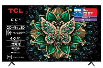 TCL 55C6K телевизор 55" QD-MiniLED 4K UHD 144 Hz Smart TV, чёрный
