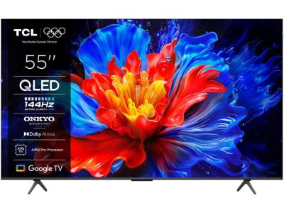 TCL 55P8K television 55" QLED 4K UHD, 144 Hz Google TV, black
