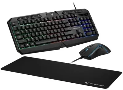Volkano Helios VX-148-BK Set tastatura + miš + podloga za miš USB US, Crni