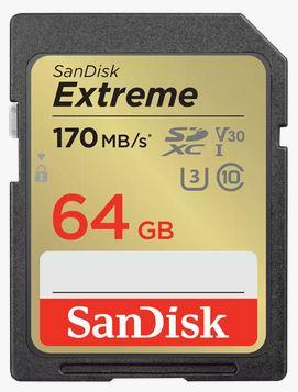 SanDisk 64gb SD kartica Memoriјska kartica ektreme class10 170mb/s uhs-i u3 v30