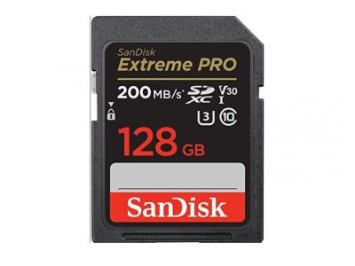 SanDisk Extreme Pro SDXC memory card, 128GB, 200MB/s, V30 UHS-I Class10 U3, V30