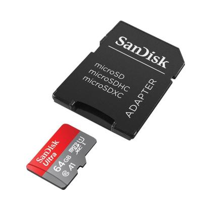 SanDisk SDSQUAB-064G-GN6MA Memorijska kartica MicroSDHC 64GB SanDisk Ultra + Adapter, Sivo-Crvena