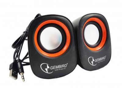 Gembird SPK-107 Stereo zvučnici USB pwr 3.5 mm, Crno-Narandžasti