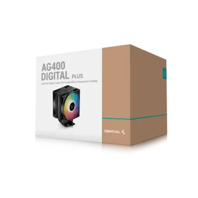 DeepCool AG400 Digital Plus Kuler za procesor sa displejem 2x120mm 2100rpm, Crni