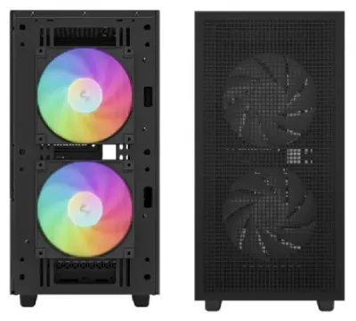 DeepCool CH360 Kućište DIGITAL ATX Bočno staklo Dual Status Display 2xLED 140mm +1x120mm USB-C, Crno