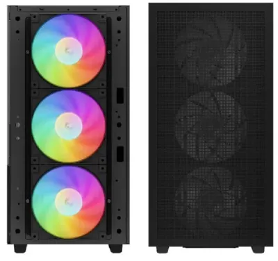 DeepCool CH560 Kućište DIGITAL ATX Bočno staklo Dual Status Display 3xLED 140mm +1x120mm USB-C, Crno