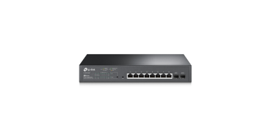 TP-Link TL-SG2210MP gigabit switch, 10xRJ45 8xPOE 2xSFP rackmount metal case, black