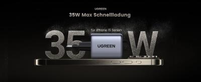 UGREEN Nexode GaN II punjač 35W (USB-C + USB-A) crni (15539)