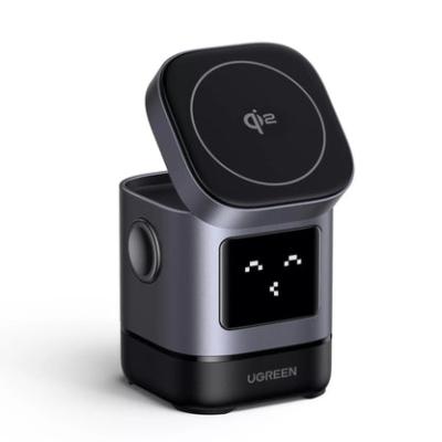 UGREEN W709 Uno 2u1 Qi2 bežični mrežni punjač 15W (USB-C) - crni