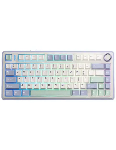 AULA F75 Gaming tastatura Mehanicka BT Wireless USB-C, Belo-ljubičasta